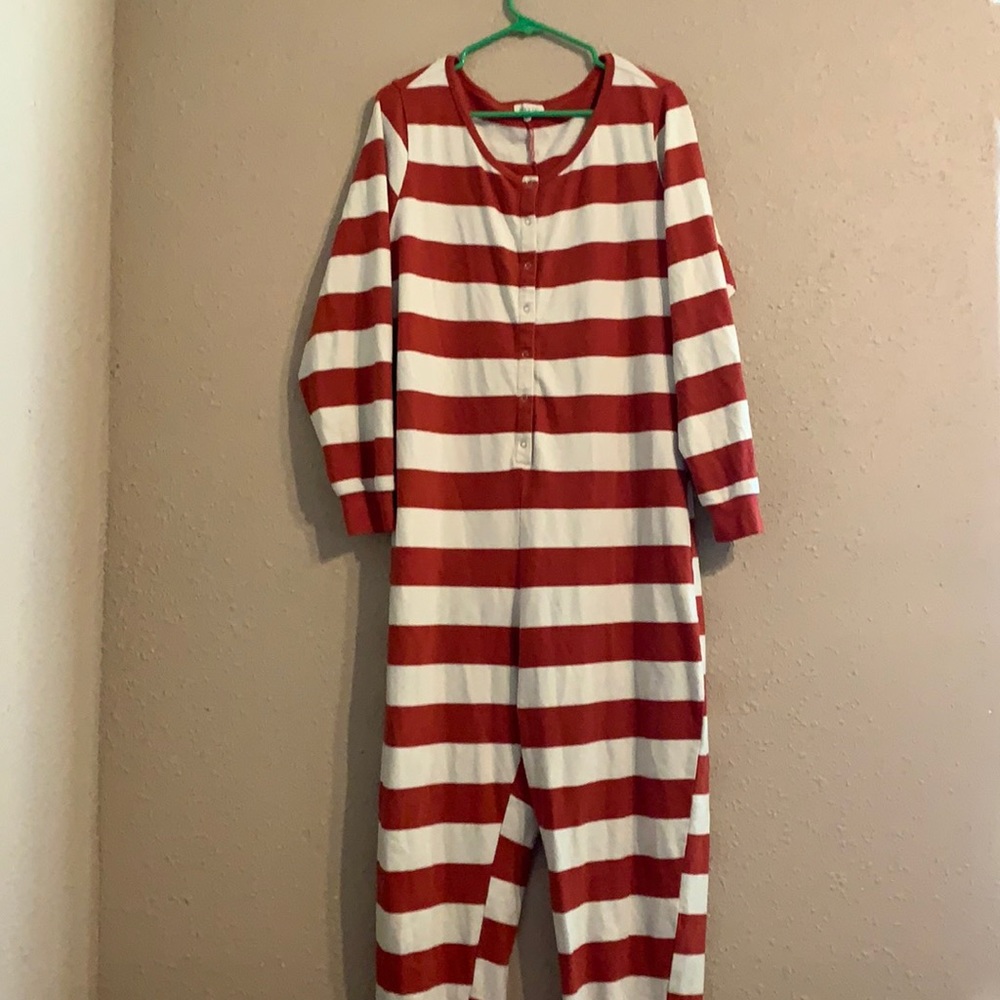 Roolee XL Red and White Striped Onsie